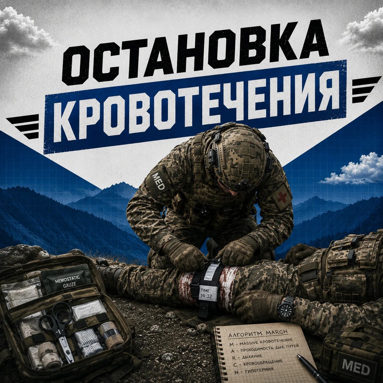 Остановка кровотечения — практическое занятие